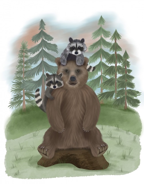 Bear and Raccoon Friends