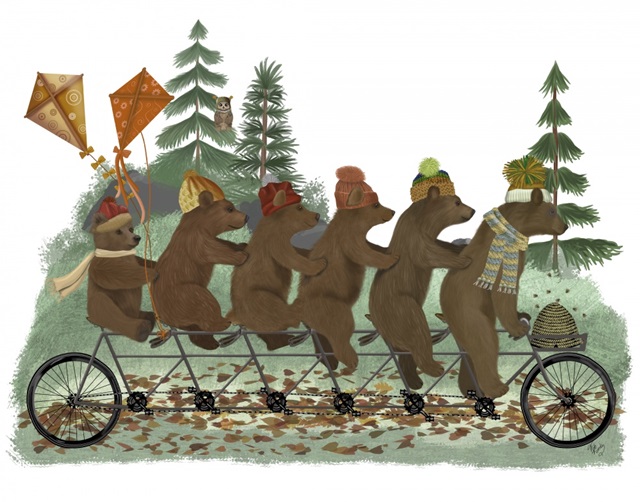 Bear Family Autumn Bike Ride