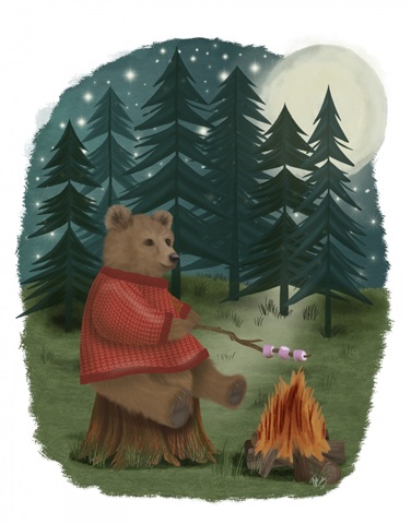 Bear Roasting Marshmallows