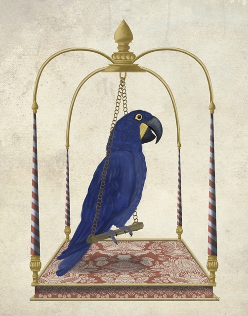Blue Parrot on Swing