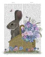 Bunny In Basket with Flowers