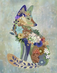 Fantastic Florals Fox, Sitting