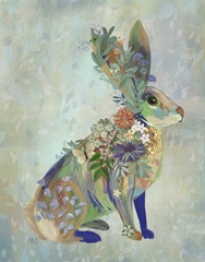 Fantastic Florals Hare, Sitting