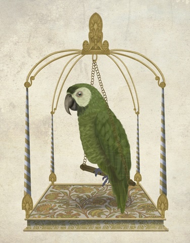 Green Parrot on Swing