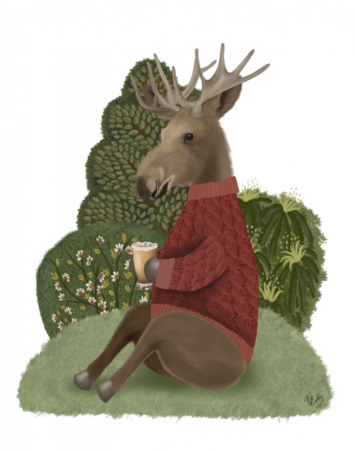 Latte Moose in Sweater