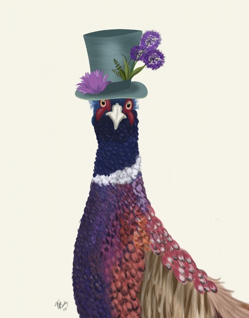 Pheasant in Blue Hat