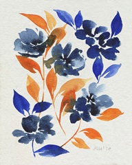 Indigo & Goldenrod Floral II