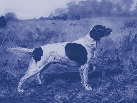 Antique Blue Dogs I