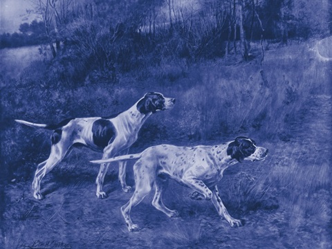 Antique Blue Dogs III