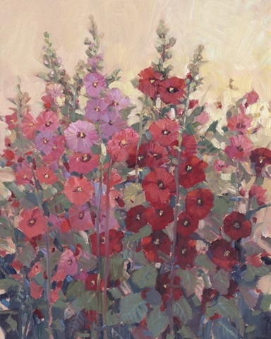 Hollyhocks in a Row I