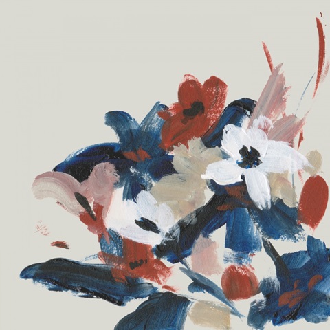 Indigo and Crimson Blooms IV