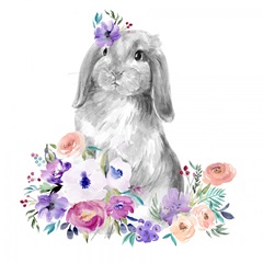 Bright Floral Bunny I