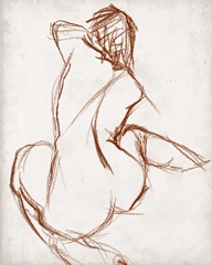 Rust Charcoal Nude Study I