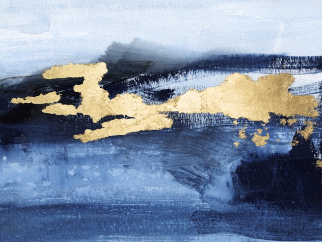 Gilded Indigo Sea I