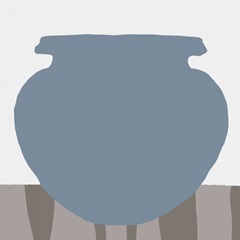 Indigo Striped Vase I
