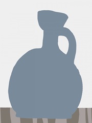 Indigo Striped Vase IV
