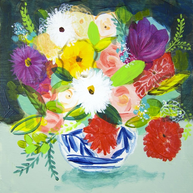 Summer Bouquet With Blue Vase IV