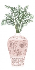 Palms in Pastel Vase II