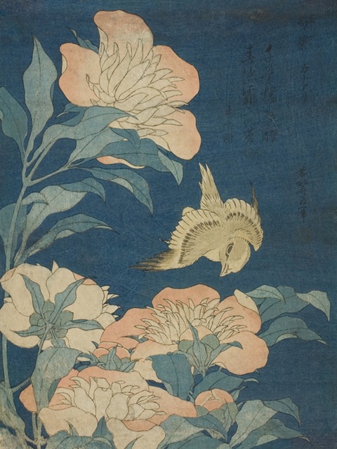 Hokusai's Blossoms on Indigo II