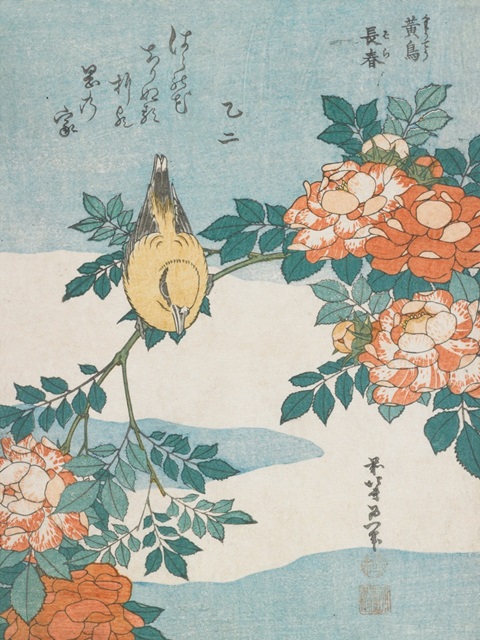 Katsushika Hokusai Flowers & Bird I
