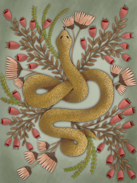 Snake In The Flowers I