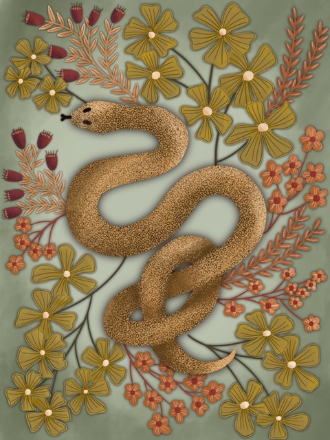 Snake In The Flowers II