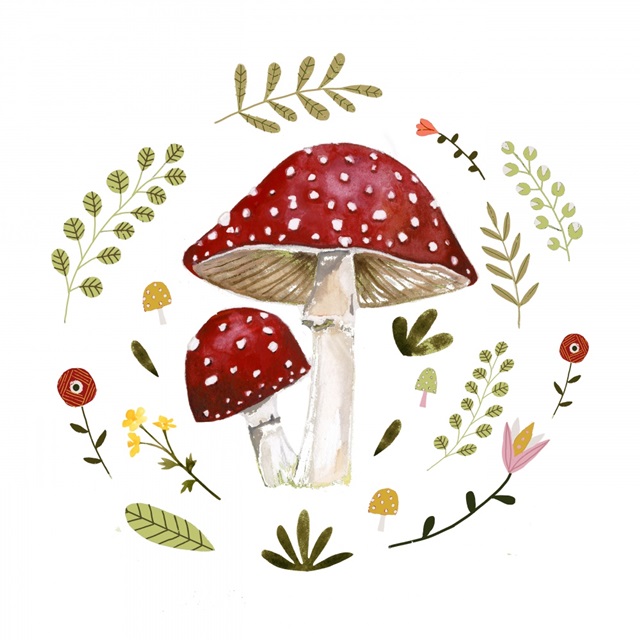 Folksy Mushrooms I
