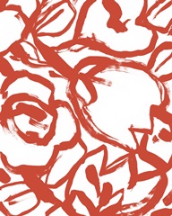 Red Brush Floral II