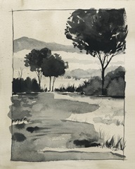 Watercolor Country Sketch I