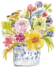 Floral with Bird I