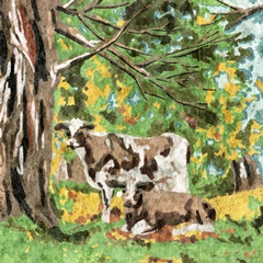 Cows Under a Tree I