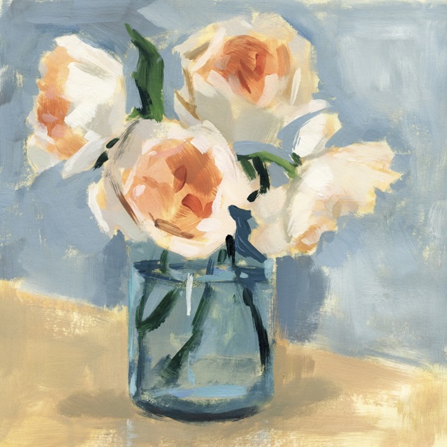 Peonies in Mason Jar II