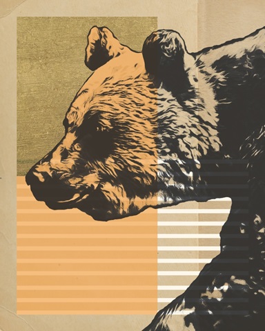 Gold Geometric Bear I