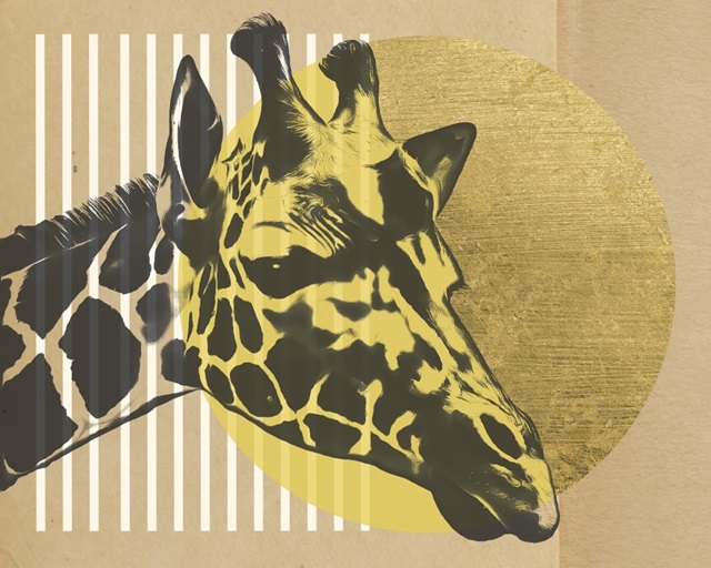 Gold Geometric Giraffe II