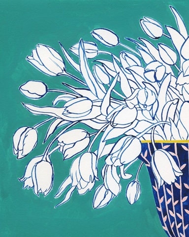 Turquoise Tulip Bouquet I