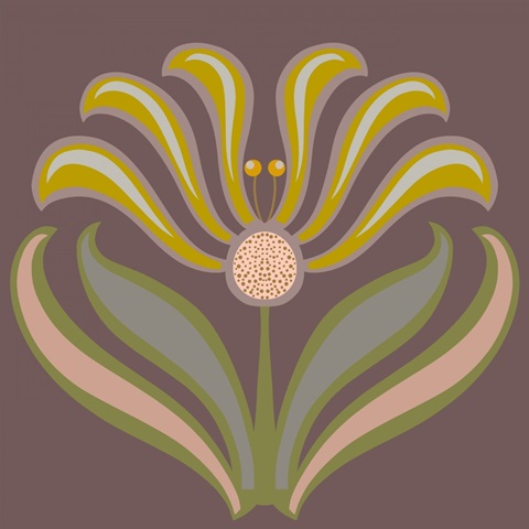 Graphic Folk Flower IV