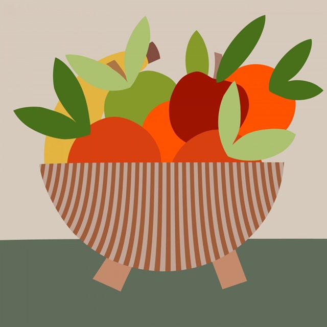 Graphic Fruit Bowl I
