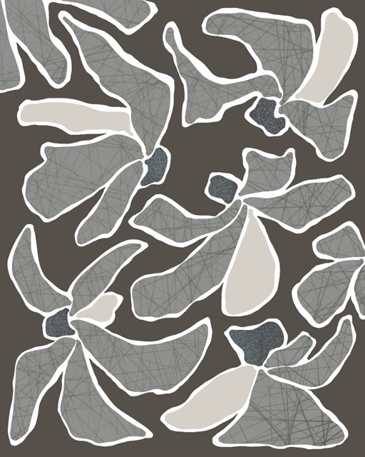 Grey Flower Blooms I