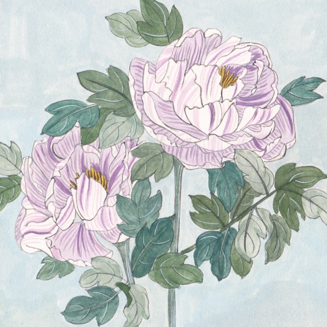 Striped Peonies I