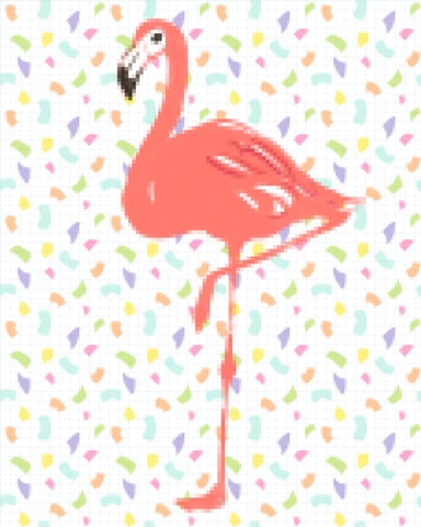 Flamingo Pixel Party I