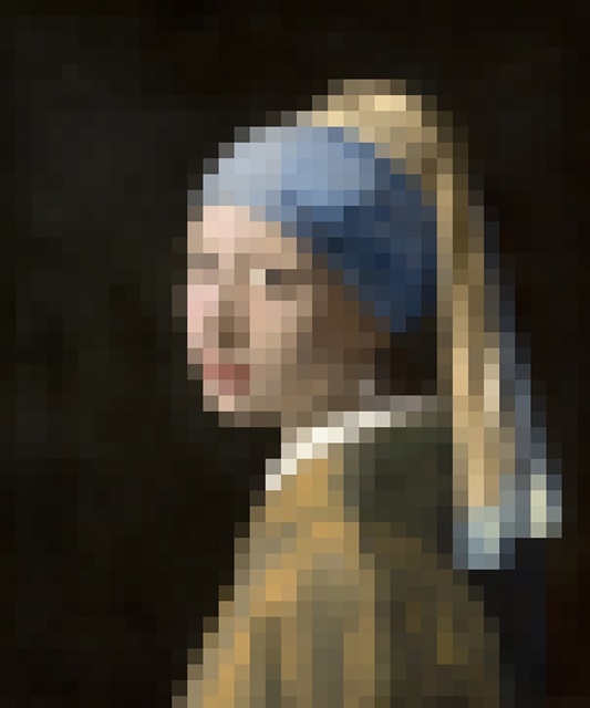 Pixelated Girl with a Pearl Earring