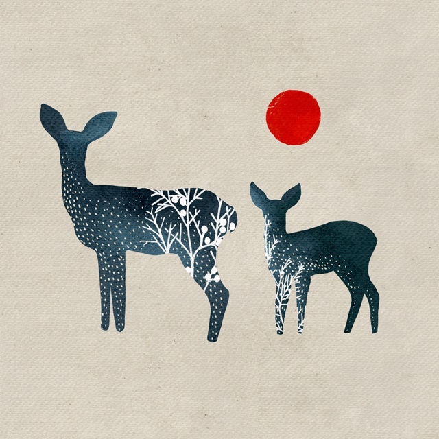 Deer and Sun II