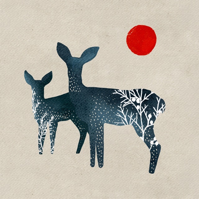 Deer and Sun III