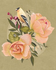 Goldfinch and Flowers I