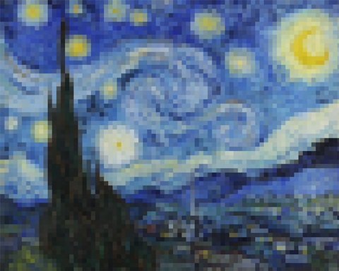 Pixelated Starry Night