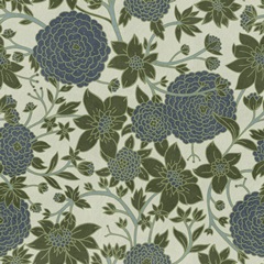 Puff Ball Vines Blue Green