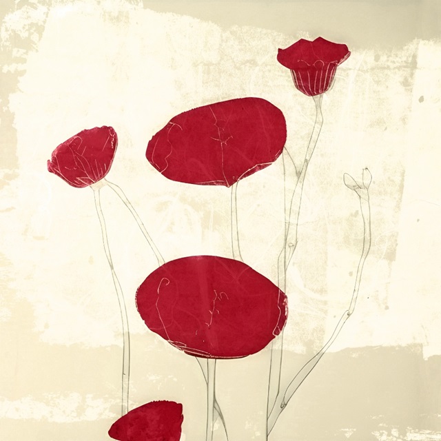 Abstract Red Poppies