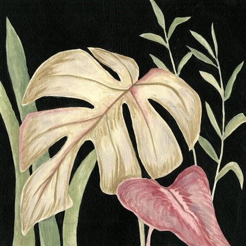Tropical Leaves on Black III