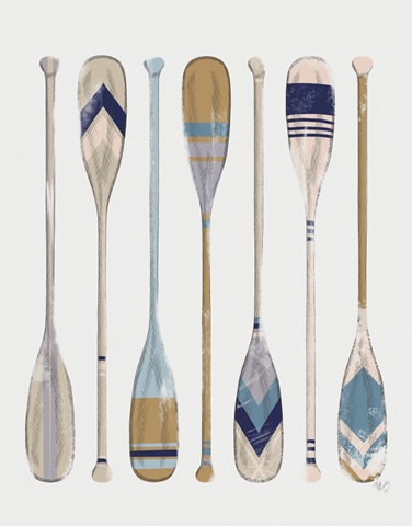 Vintage Style Oar Set 1, Blues