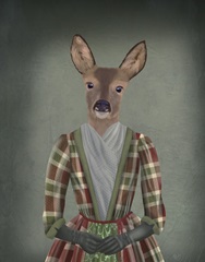 Scottish Deer Countess Glen, Portrait, Art Print